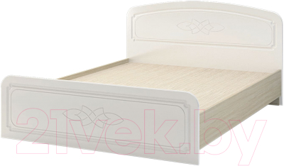 Двуспальная кровать Стендмебель Виктория КР-912 (жемчуг/дуб белфорт)