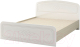 Двуспальная кровать Стендмебель Виктория КР-912 (жемчуг/дуб белфорт) - 