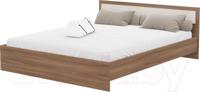 Двуспальная кровать Стендмебель Гармония КР-601 160 (ясень шимо светлый/ясень шимо темный)