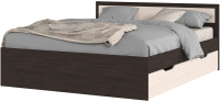 Двуспальная кровать Стендмебель Гармония КР-604 160x200 (дуб белфорт/венге) - 