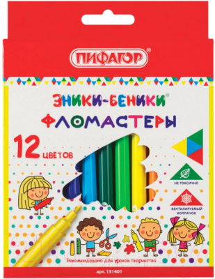 Фломастеры Пифагор Эники-беники / 151401 (12шт)