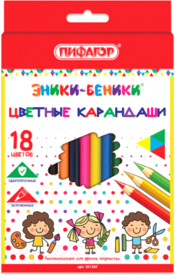 Набор цветных карандашей Пифагор Эники-Беники / 181347 (18шт)