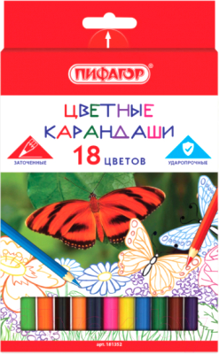 

Набор цветных карандашей Пифагор, Ассорти, Бабочки / 181352