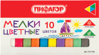 Набор мела канцелярского Пифагор 221168 (10шт) - 