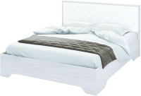Двуспальная кровать Стендмебель Сальма КР-024 (белый глянец/ясень анкор) - 