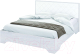 Полуторная кровать Стендмебель Сальма КР-025 с ПМ (белый глянец/ясень анкор) - 