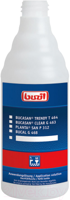Бутылка для моющего средства Buzil для санитарных зон красная кодировка Н310 (0.6л)