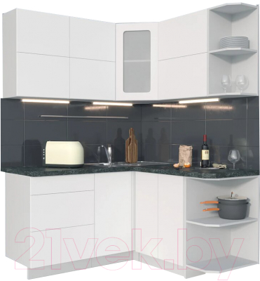 

Готовая кухня Интерлиния, Мила Матте 1.5x1.6 А правая