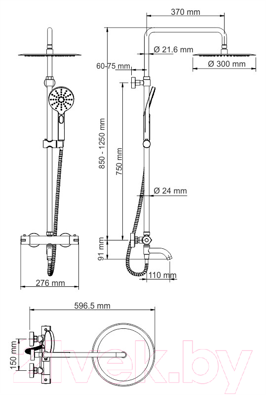 Душевая система Wasserkraft Thermo A18801