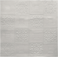 Панель ПВХ Grace Самоклеящаяся Плитка белая с узорами (700x700x4мм) - 