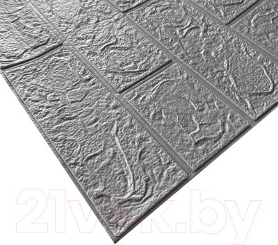 Панель ПВХ Grace Самоклеящаяся Кирпич серый металлик (700x770x4мм)