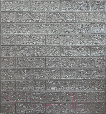 Панель ПВХ Grace Самоклеящаяся Кирпич серый металлик (700x770x4мм)