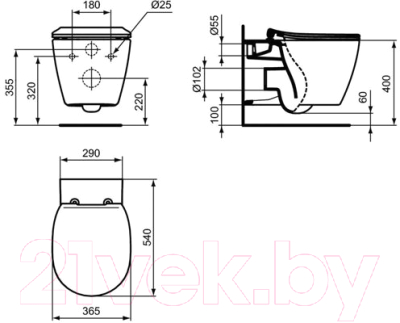 Унитаз подвесной Ideal Standard Connect AquaBlade E047901 + E772401