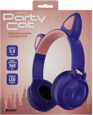 Беспроводные наушники Qumo Party Cat ВТ 0026 (фиолетовый)