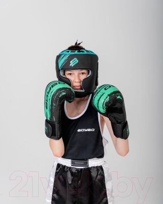 Боксерские перчатки BoyBo Stain (12oz, голубой)