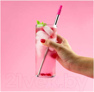 Соломинка для коктейля Zoku ZK307-PK (розовый)