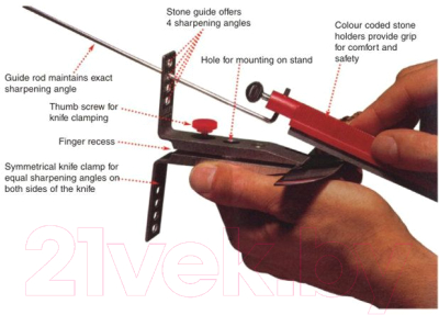 Ножеточка механическая Lansky Deluxe Diamond Knife Sharpening System /LNLKDMD