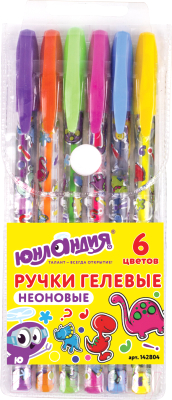 Изображение товара Набор гелевых ручек Юнландия Неон / 142804 (6шт)