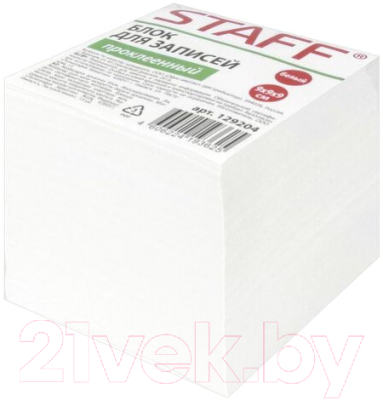 Блок для записей Staff 129204 (белый)
