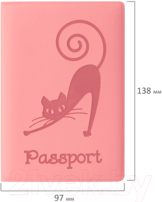 Обложка на паспорт Staff Кошка / 237615 (персиковый)