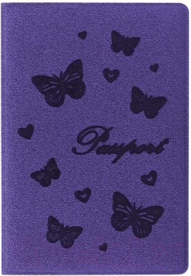 Обложка на паспорт Staff Бабочки / 237618 (фиолетовый)