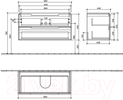 Тумба под умывальник Villeroy & Boch Subway 2.0 A697-10-E8