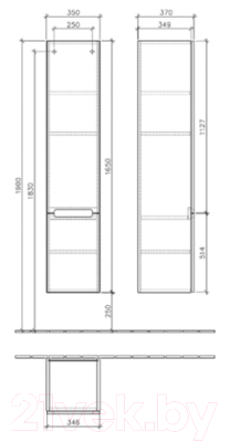 Шкаф-пенал для ванной Villeroy & Boch Subway 2.0 A707-10-DH