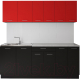 Готовая кухня Артём-Мебель Лана без стекла ДСП 2.4 (красный/черный) - 