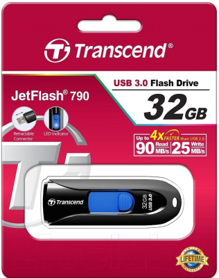 Usb flash накопитель Transcend JetFlash 790 32GB (TS32GJF790K)