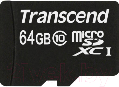 Карта памяти Transcend microSDXC Premium Class 10 64GB + адаптер (TS64GUSDXC10)
