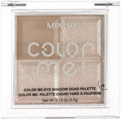 

Палетка теней для век Miniso, Бежевый;золотистый, №4 / 1022