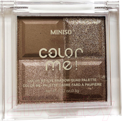 

Палетка теней для век Miniso, Коричневый;золотистый, Color Me Quad Palette №12 / 1107