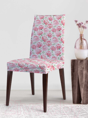 Чехол на стул JoyArty Розовый цветочный узор / dvcc_262034