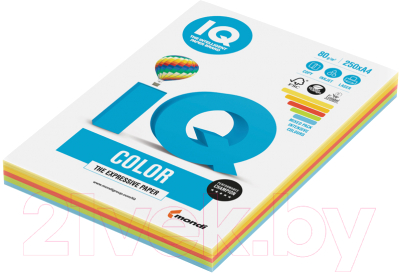 Бумага IQ Color Mix Intensive A4 80г/м / RB02/250sh (250л)