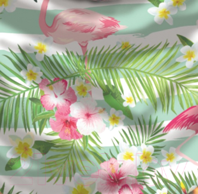 Шарф-парео JoyArty Фламинго с цветами / pama_14665