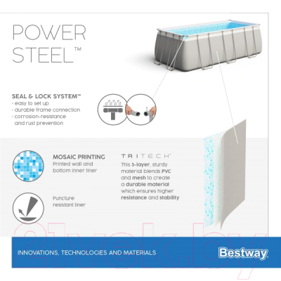 Каркасный бассейн Bestway Power Steel 56671 (488x244x122)