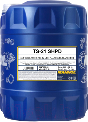 Моторное масло Mannol TS-21 SHPD 10W30 CK-4 / MN7121-20 (20л)