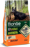 Сухой корм для собак Monge Dog BWild Grain Free Adult Mini Duck&Patato (2.5кг) - 