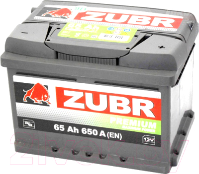 Автомобильный аккумулятор Zubr Premium R+ (65 А/ч)