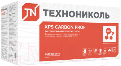 Экструдированный пенополистирол Технониколь XPS Carbon Prof TB 1180x580x80-L 2x40 (упаковка)