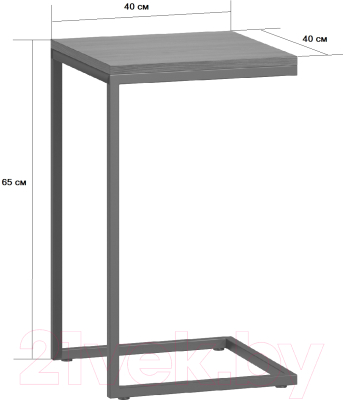 Приставной столик Loftyhome Годмар / 1627042 (мрамор блэк с белым основанием)