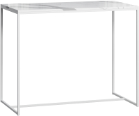 Барный стол Loftyhome Годмар / 1627052 (мрамор сноу с белым основанием) - 