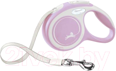 Поводок-рулетка Flexi New Comfort Ремень 3м / 213306 (XS, нежно-розовый)