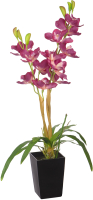 Искусственный цветок Вещицы Орхидея в горшке / YW-34 (малиновый) - 
