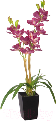 Искусственный цветок Вещицы Орхидея в горшке / YW-34 (малиновый)