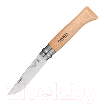 Нож туристический Opinel №8 / 000405 (нержавеющая сталь, бук, блистер)