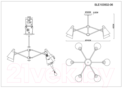 Люстра Evoluce Biane SLE103502-06