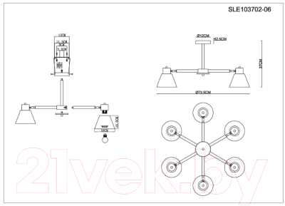 Люстра Evoluce Buve SLE103702-06