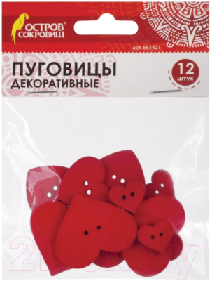 Изображение товара Набор пуговиц Остров Сокровищ Сердце / 661421 (12шт)