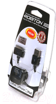 Зарядное устройство автомобильное Robiton APP02 Tiny Car Charger 2.1A I / БЛ10089